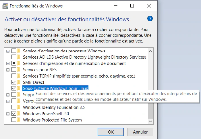 Enable Windows Subsystem for Linux