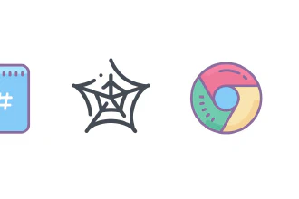 C#, web and Google Chrome logos