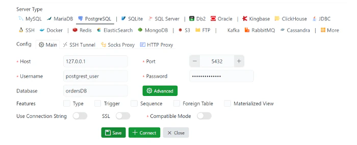 VS Code Postgres extension login