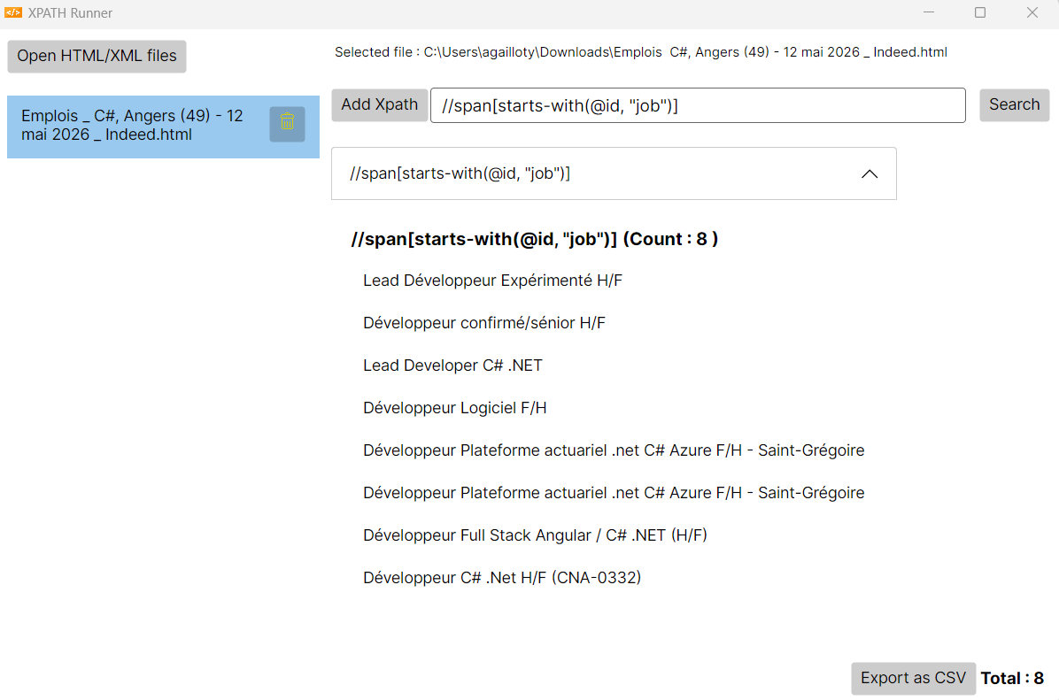 XPath Runner
